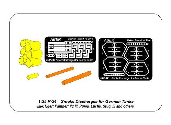 Décharges fumigènes Aber R-34 pour chars allemands comme Tiger I, Panther A/D, Panzer IIIL, Panzer IVG, Luchs, Puma (1/35) – image 9