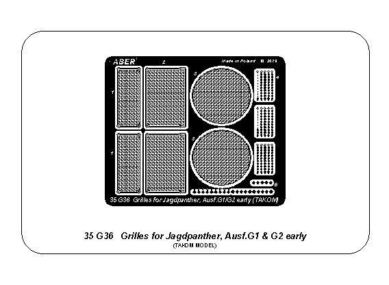 Aber 35G36 Siatki do Jagdpanther Ausf.G1 oraz G2 wczesny (Takom) 1/35 – immagine 3