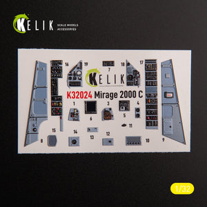 KELIK K32024 Mirage 2000C - interior 3D decals for Kitty Hawk/Zimi models kit 1/32 – zdjęcie 2