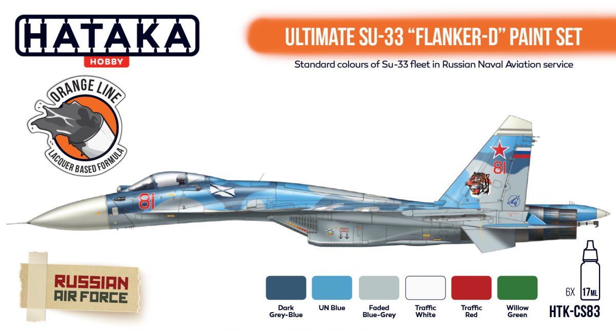 Hataka HTK-CS83 Ultimate Su-33 Flanker-D paint set 6x17ml – immagine 2