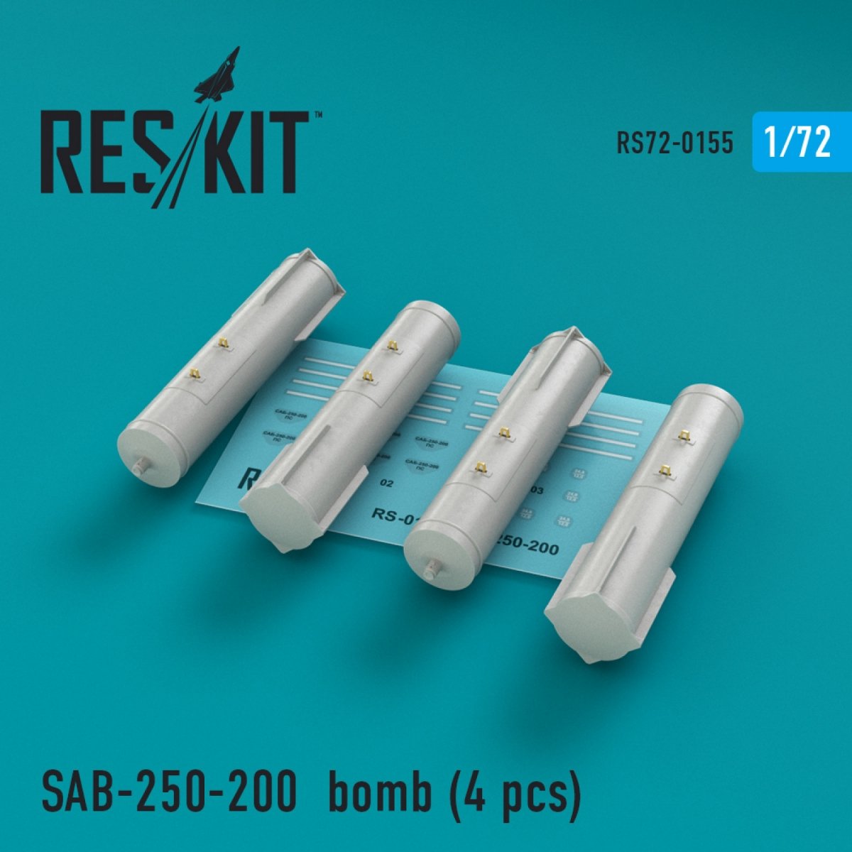 RESKIT RS72-0155 SAB-250-200 BOMBES (4 PIÈCES) 1/72