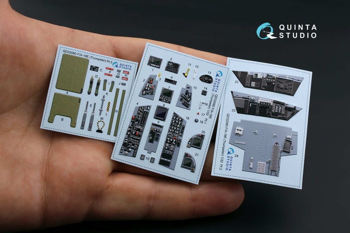 Quinta Studio QD32080 F/A-18E 3D-Printed &amp;amp; coloured Interior on decal paper (for Trumpeter kit) 1/32 – imagen 2