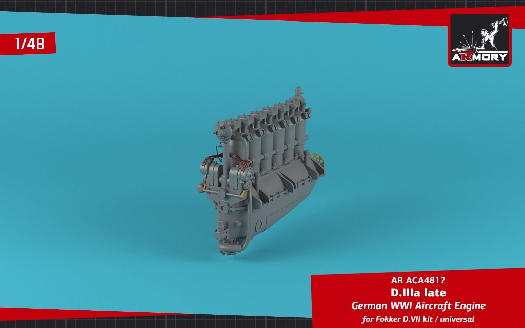 Armory Models ACA4817 Moteur d&amp;#39;avion allemand de la Première Guerre mondiale mod. D.IIIa 1/48 – image 4