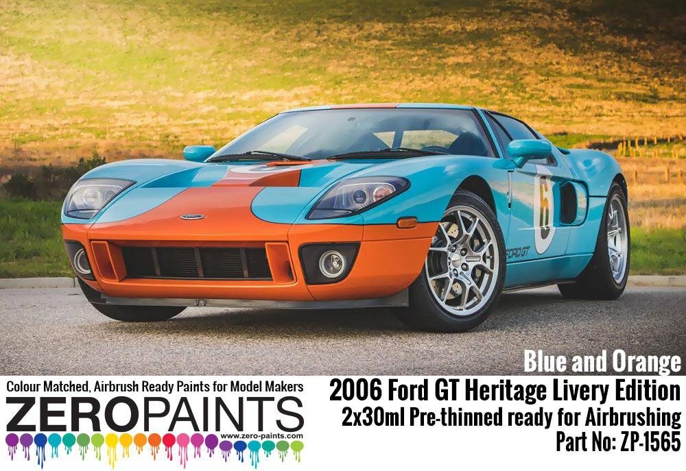 Zero Paints ZP-1565 2006 Ford GT Heritage Livery Edition Blue and Orange Paint Set 2x30ml – imagen 2