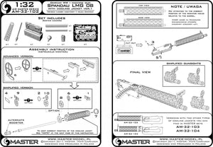 Master AM-32-102 German WWI Machine Gun Spandau LMG 08 with Cooling Jacker ver.1 1/32 – immagine 5