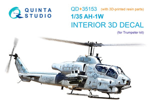 Quinta Studio QD+35153 AH-1W 3D-Printed &amp;amp; coloured Interior on decal paper (Trumpeter) (with 3D-printed resin parts) 1/35