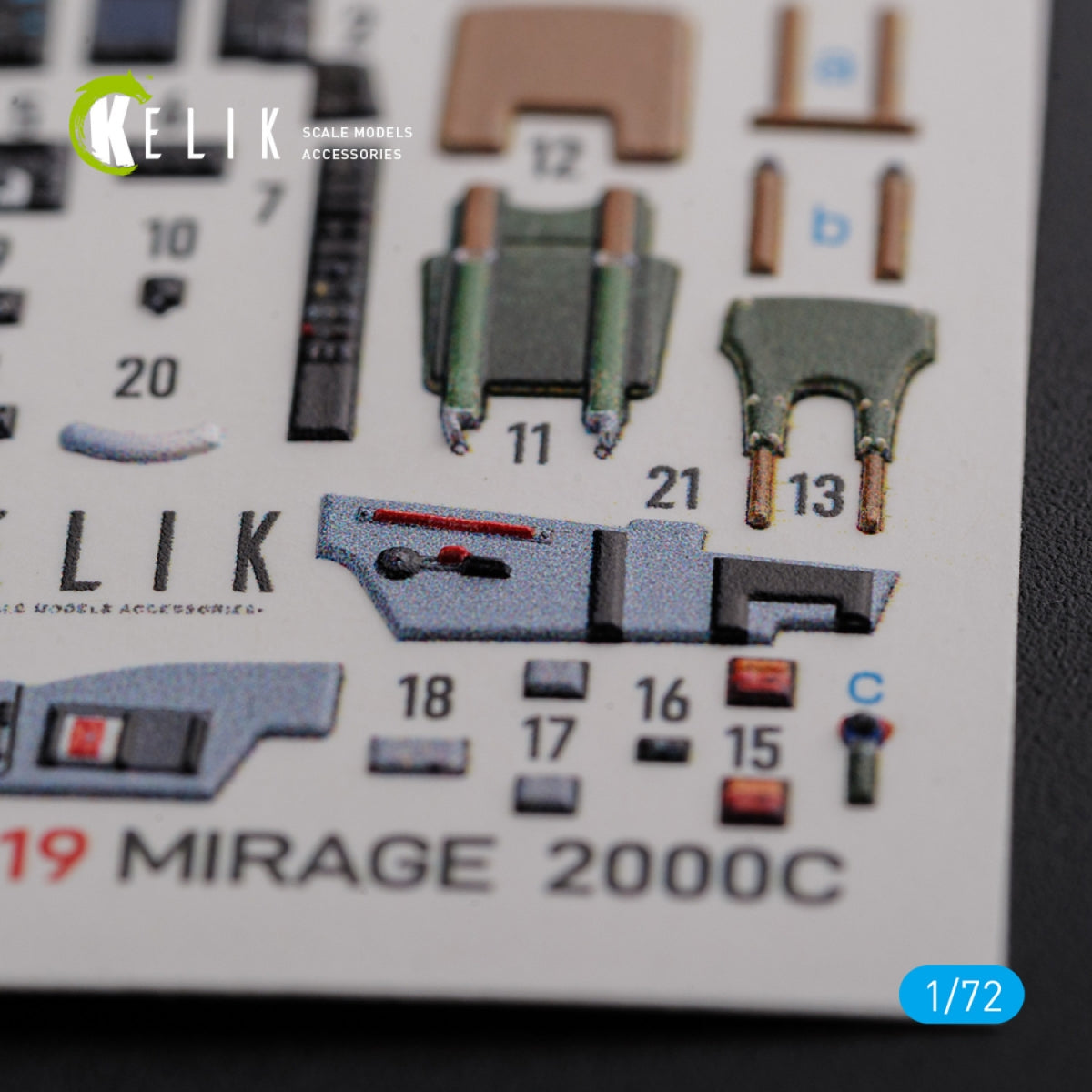 KELIK K72119 Mirage 2000C interior 3D decals forModelSvit kit 1/72 – imagen 3