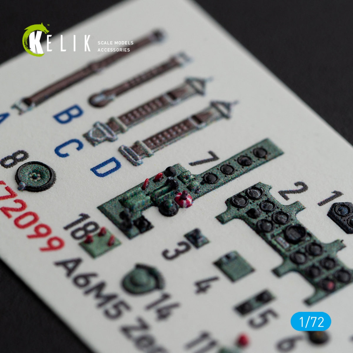 KELIK K72099 A6M5 Zero - interior 3D decals for Tamiya kit 1/72 – imagen 5