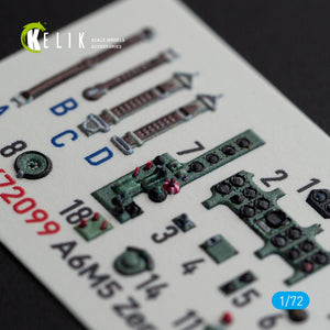 KELIK K72099 A6M5 Zero - interior 3D decals for Tamiya kit 1/72 – imagen 5
