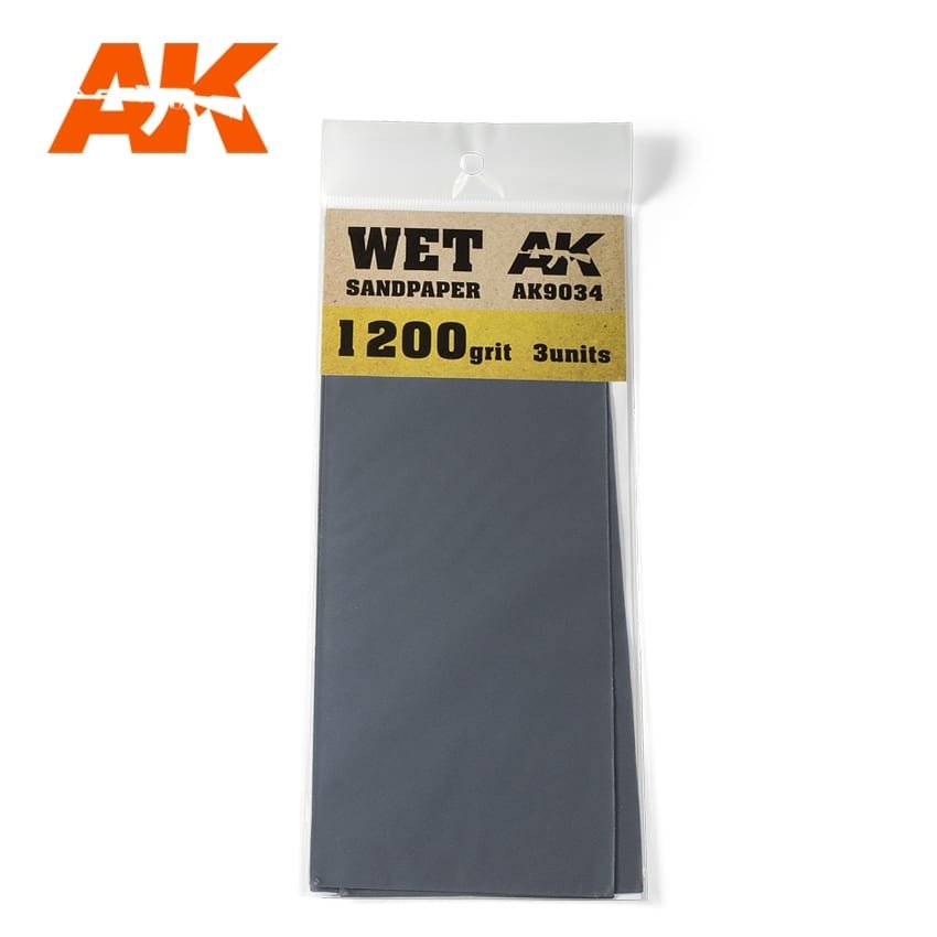 Papier de verre humide AK Interactive AK9034, grain 1200