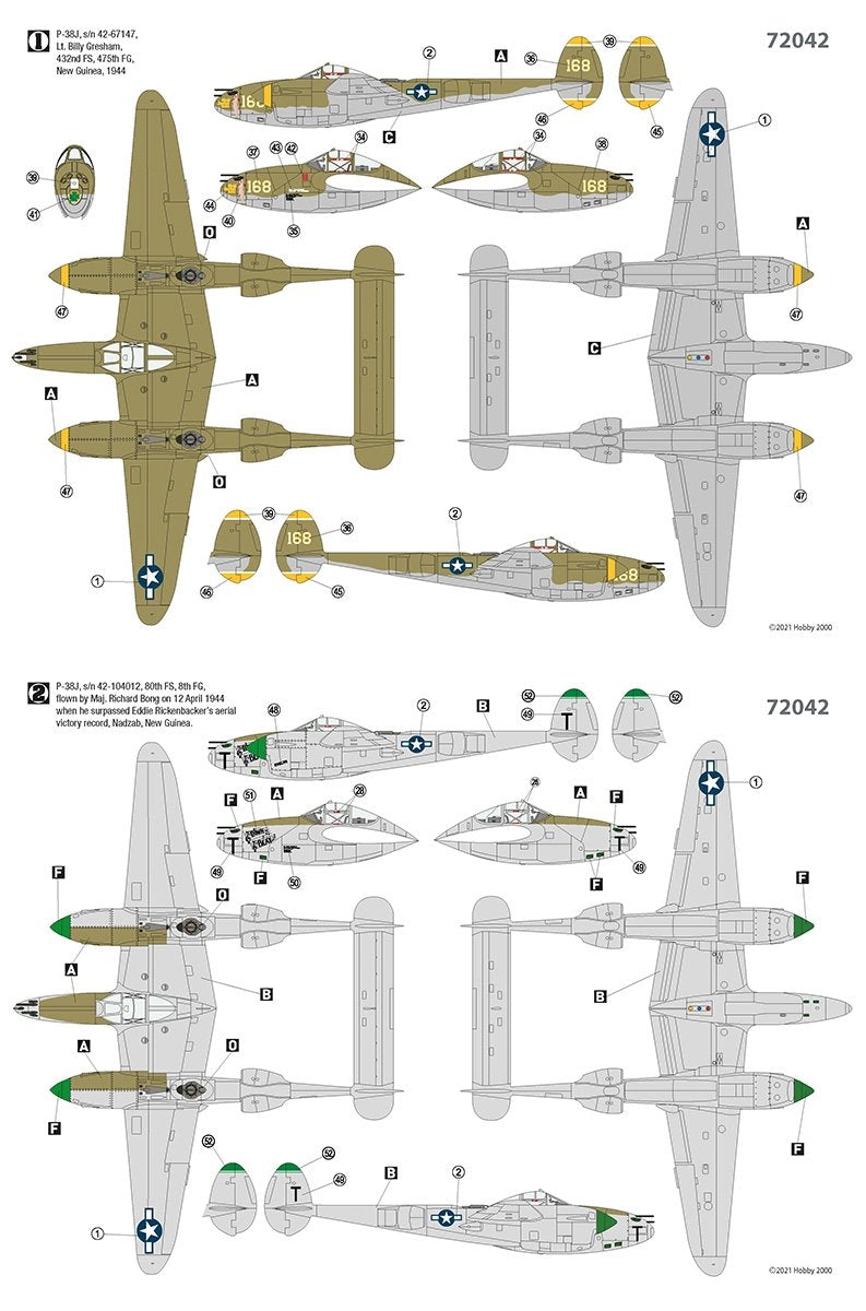 Hobby 2000 72042 P-38J Lightning - Pacific 1944 1/72 – Bild 3