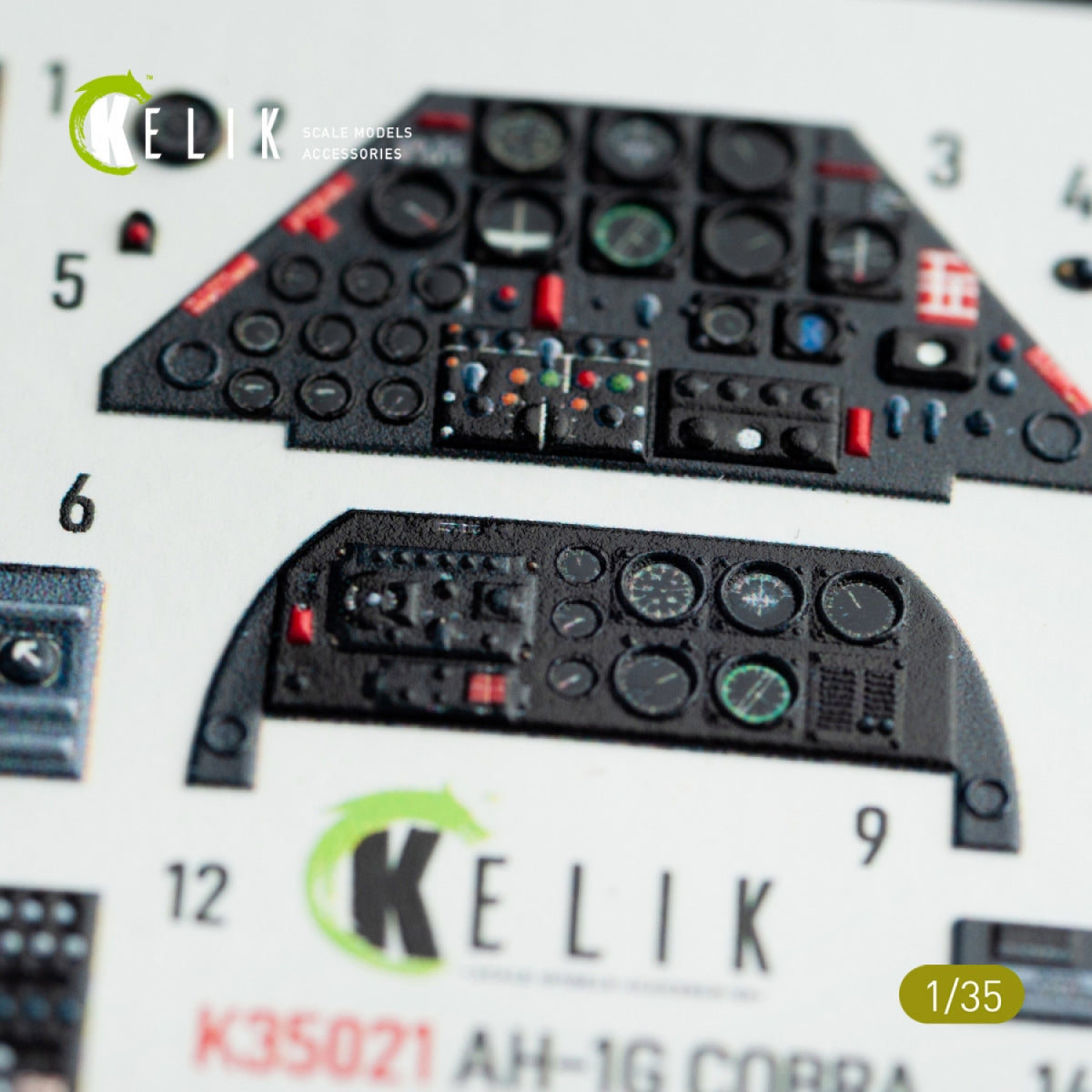 KELIK K35021 AH-1G COBRA - Décalcomanies 3D pour intérieur de maquette ICM au 1/35 – image 4