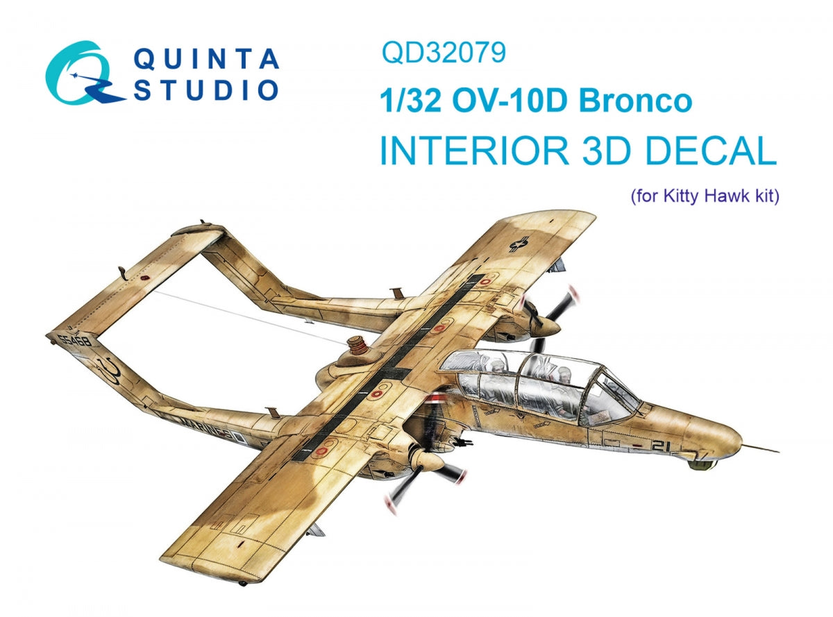 Quinta Studio QD32079 OV-10D 3D-Printed & coloured Interior on decal paper (KittyHawk) 1/32