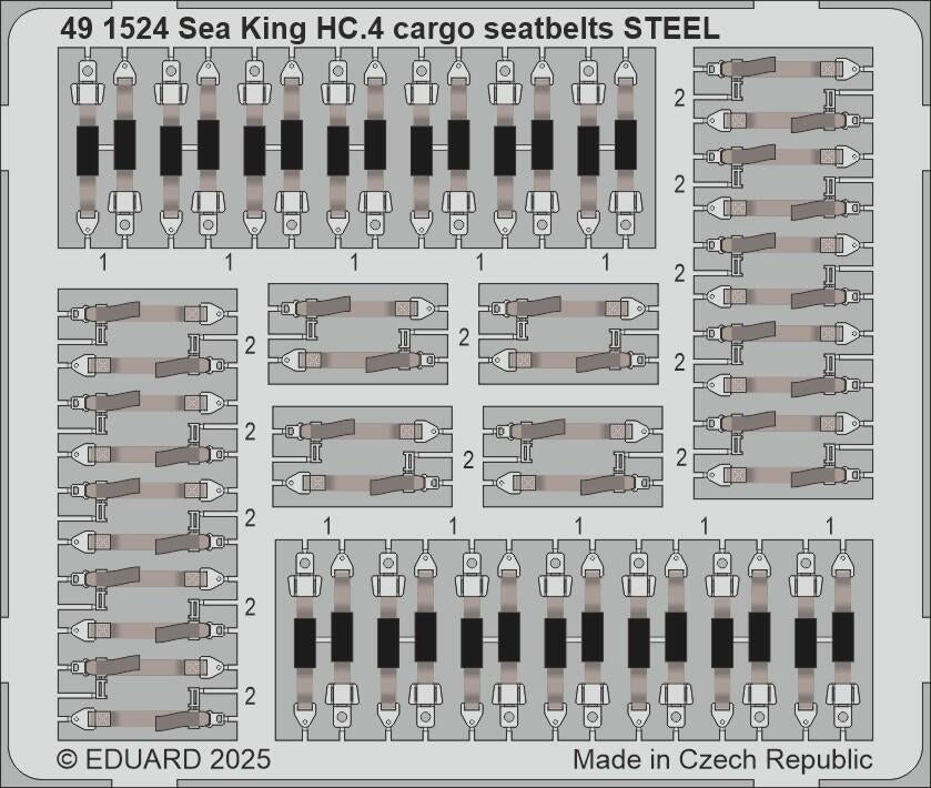 Eduard 491524 Sea King HC.4 cargo seatbelts STEEL AIRFIX 1/48