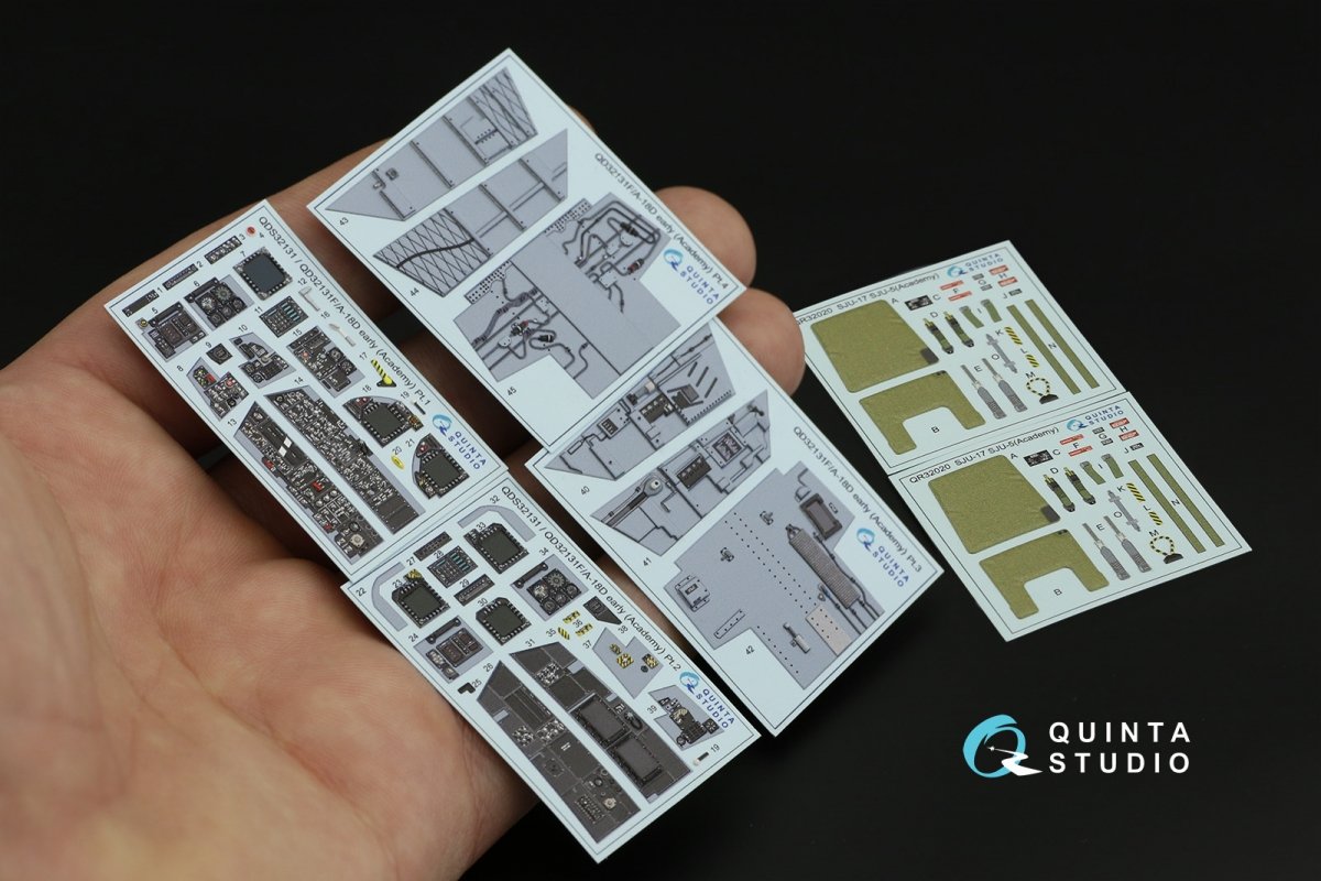 Quinta Studio QD32131 F/A-18D Early 3D-Printed &amp;amp; coloured Interior on decal paper (Academy) 1/32 – imagen 5