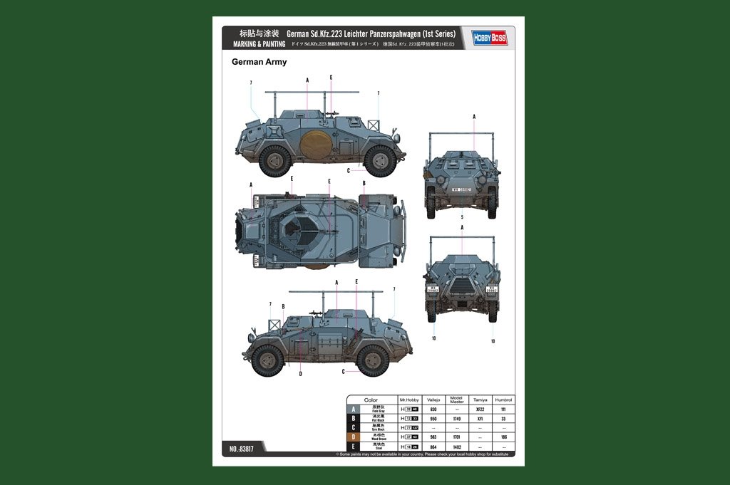 Hobby Boss 83817 German Sd.Kfz.223 Leichter Panzerspahwagen (1st Series) 1/35 – zdjęcie 5