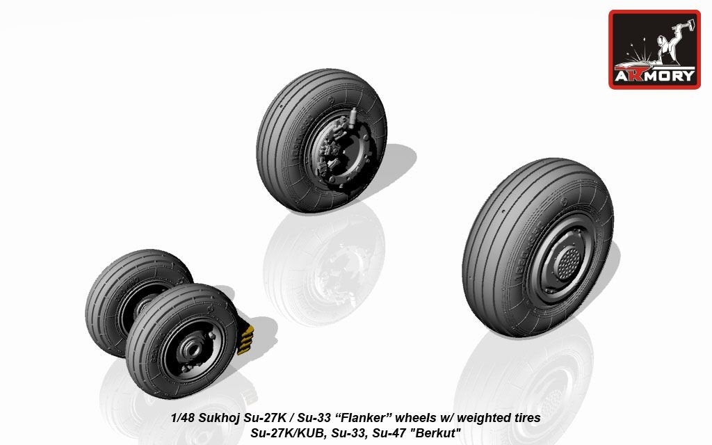 Armory Models AW48023 Sukhoj Su-27K / Su-33 Flanker wheels 1/48 – Bild 3