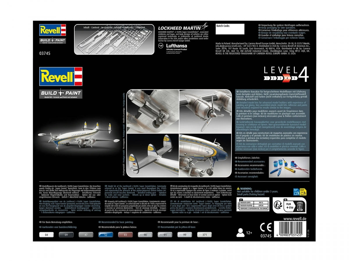Revell 63745 Model Set Lockheed L.1049G Super Constellation Lufthansa 100 1/144
