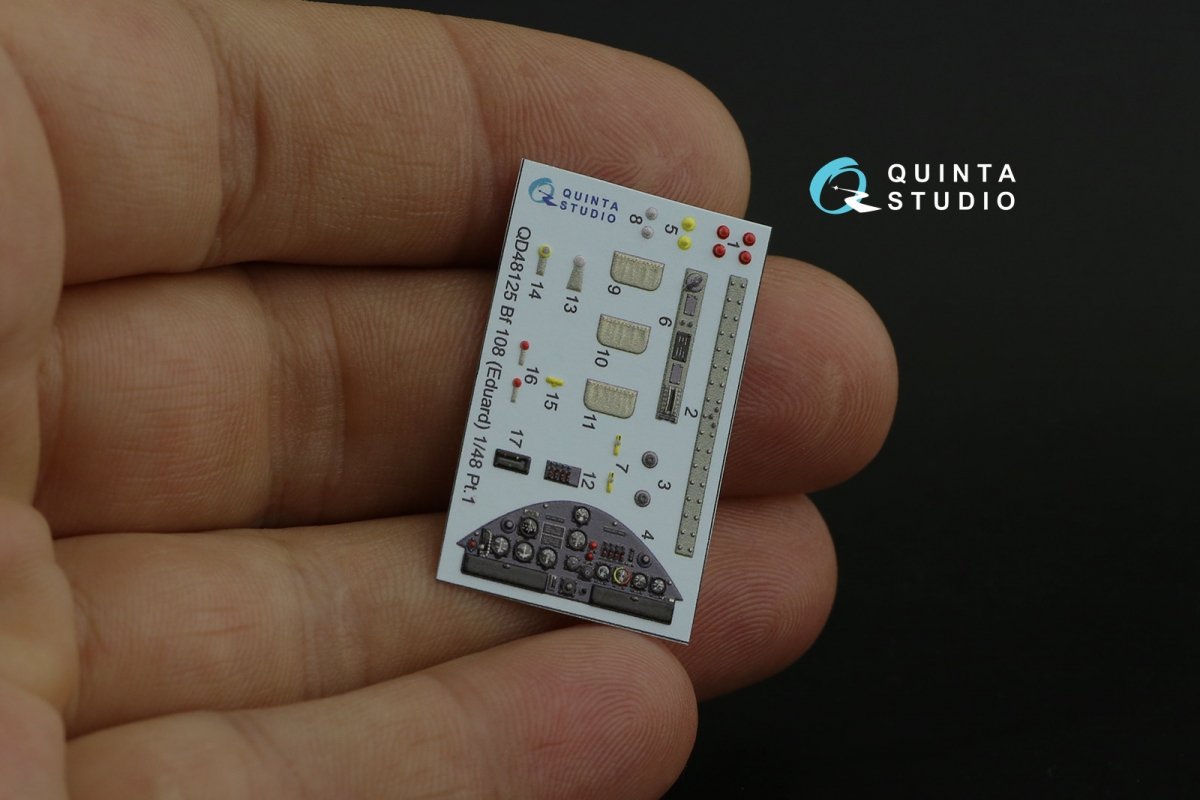 Quinta Studio QD48125 Bf108 3D-Printed &amp;amp; coloured Interior on decal paper (Eduard) 1/48 – imagen 10