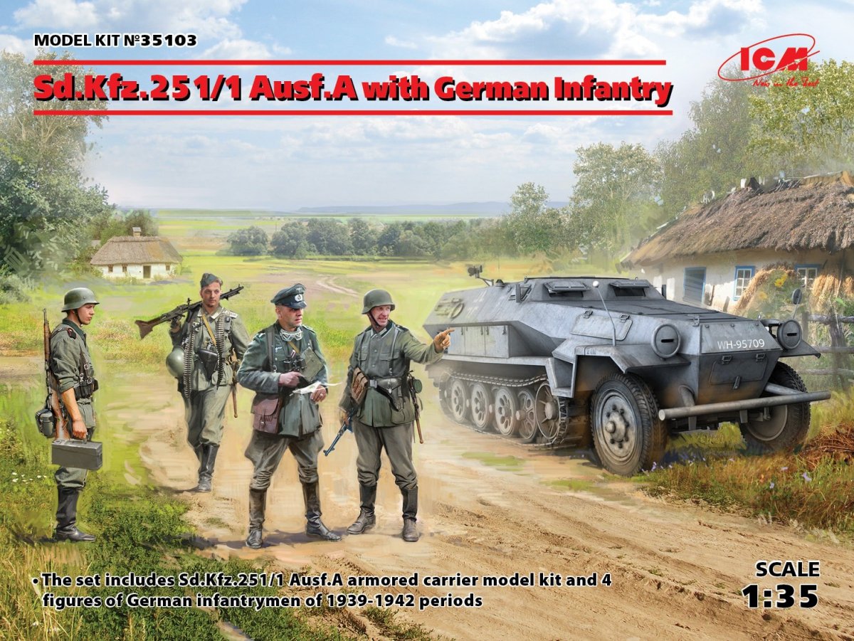 ICM 35103 Sd.Kfz.251/1 Ausf.A avec l&amp;#39;infanterie allemande (1/35)