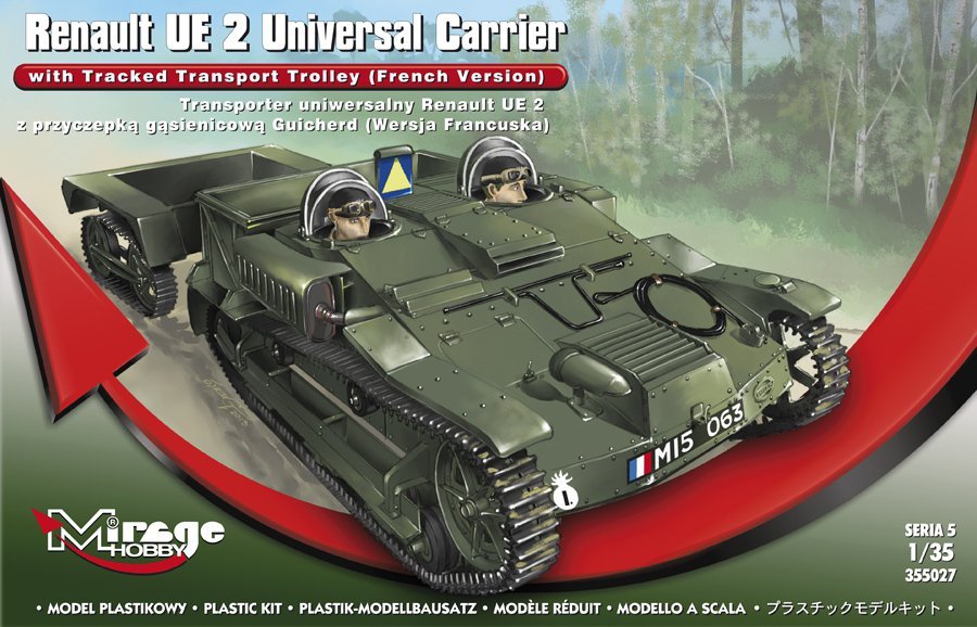 Mirage Hobby 355027 Renault UE 2 Transporteur Universel avec Remorque Chenillée Guicherd - Version Française 1/35