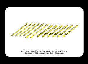 Aber A32108 Set of 6 turned U.S. cal .50 (12,7mm) Browning M2 barrels for P-51 Mustang 1/32 – imagen 11