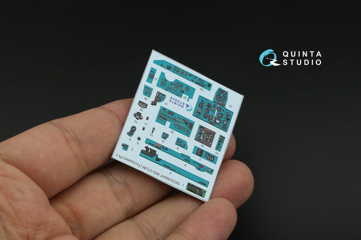 Quinta Studio QDS-48447 MiG-21UM 3D-Printed colored Interior on decal paper (Trumpeter) (Small version) 1/48 – image 6
