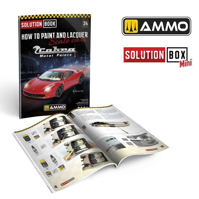 AMMO de Mig Jimenez 6604 SOLUTION BOOK 24 – Comment peindre et laquer des voitures miniatures (Livre multilingue) – image 2