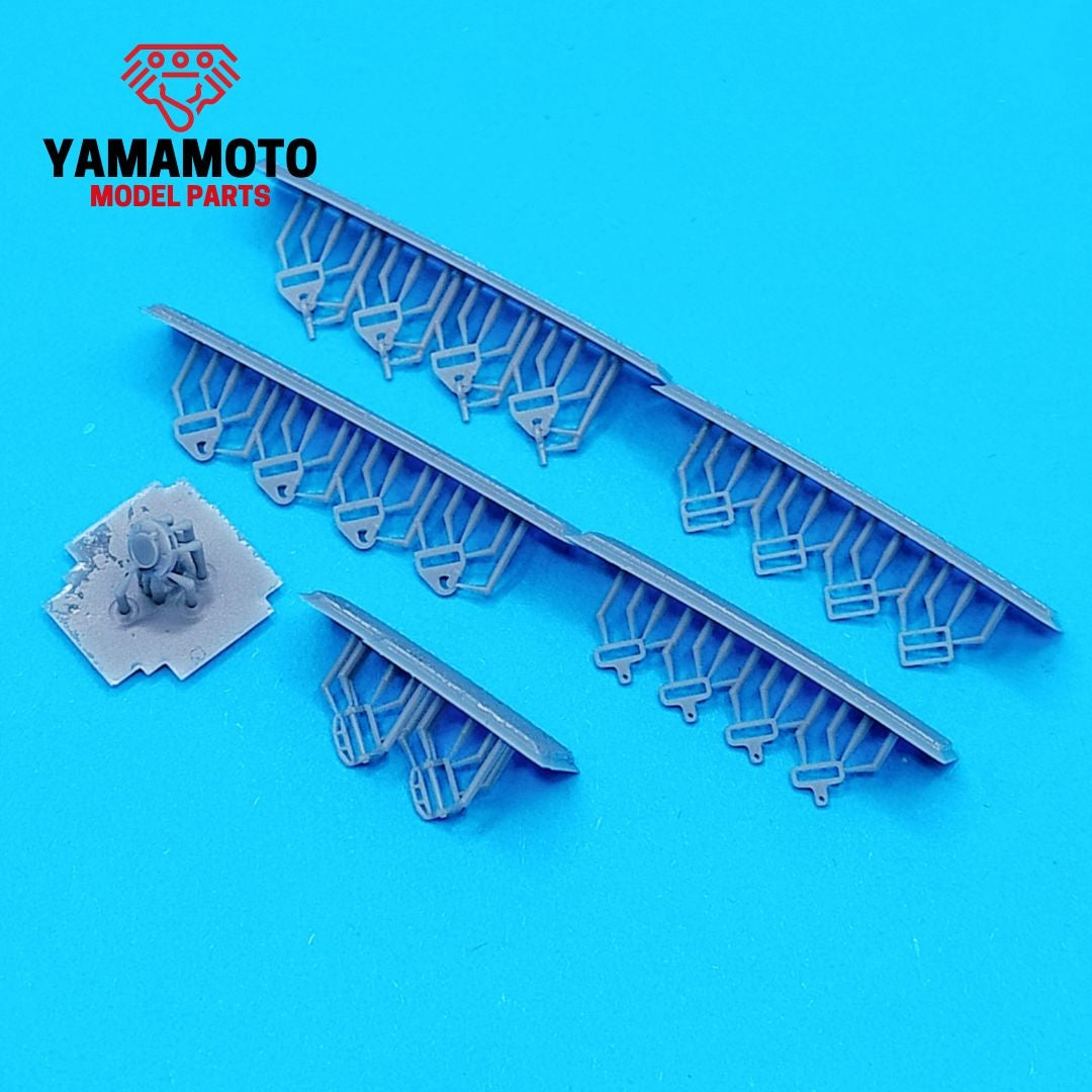 Yamamoto YMPTUN117 Racing Seatbelts 4 Points Set 2 - Blue &amp;amp; Green 1/24 – imagen 4