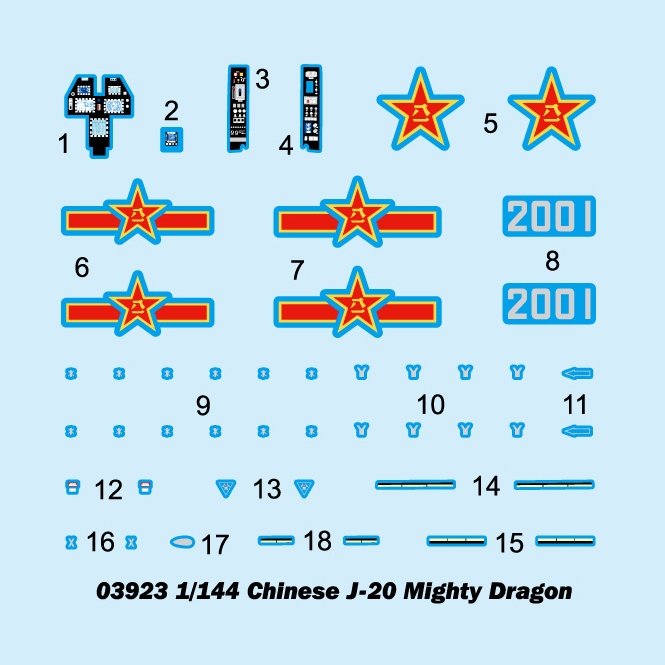 Trumpeter 03923 Chinese J-20 Mighty Dragon 1/144 – Bild 6