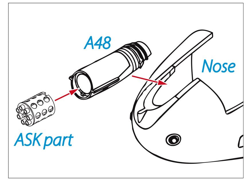 Art Scale Kit A48024 A-10C Rotary Gun Flash Suppressor 3D Print for ACA 1/48 – imagen 3