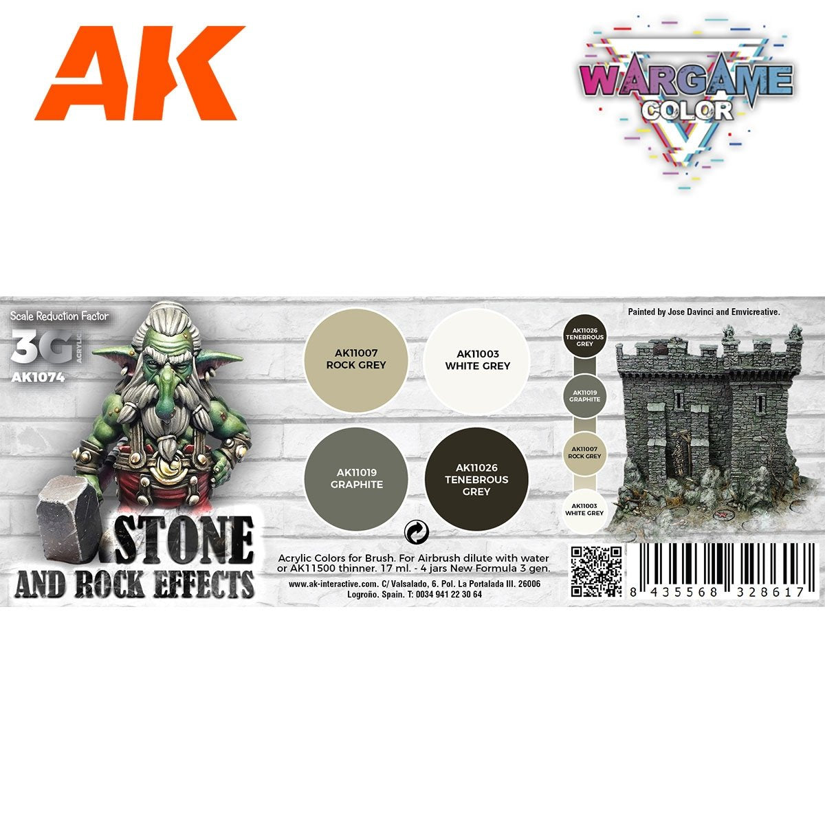 AK Interactive AK1074 WARGAME COLOR SET. STONE AND ROCK EFFECTS. 4x17 ml – image 2