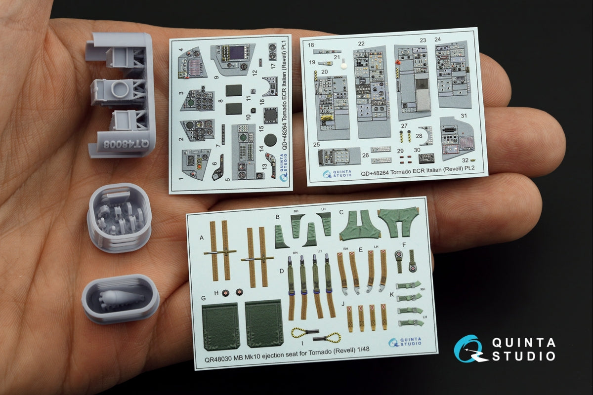 Quinta Studio QD+48264 Tornado ECR Italien Intérieur imprimé en 3D et coloré sur papier décalcomanie (Revell) (avec pièces en résine imprimées en 3D) 1/48 – image 8