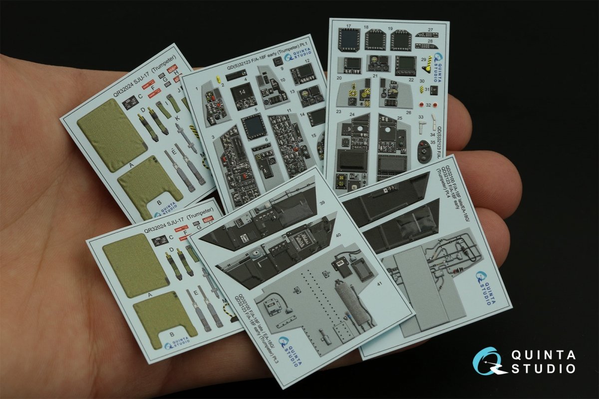 Quinta Studio QD32123 F/A-18F early 3D-Printed &amp;amp; coloured Interior on decal paper (Trumpeter) 1/32 – imagen 2