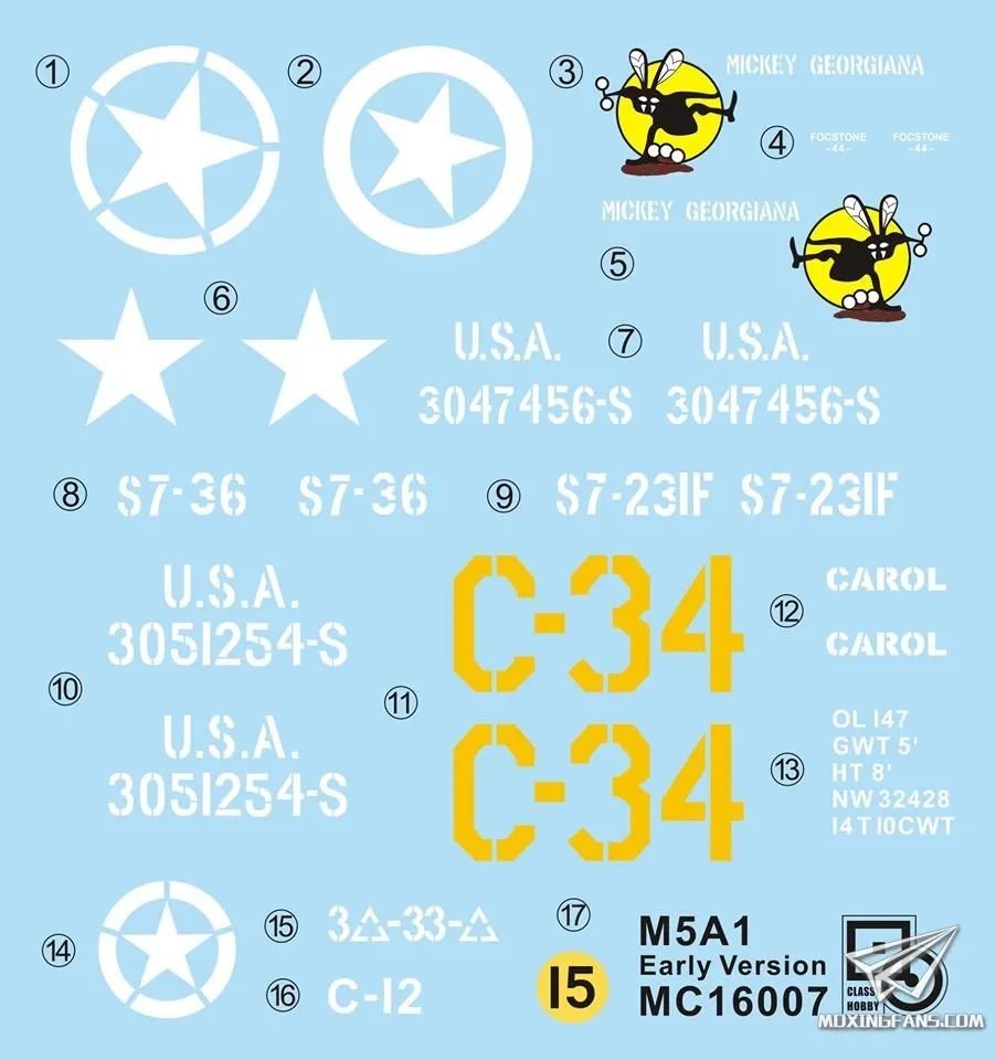 Classy Hobby MC16007 M5A1 &amp;quot;STUART&amp;quot; LIGHT TANK 1/16 – immagine 2