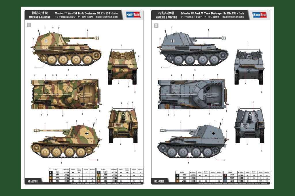 Hobby Boss 80168 Marder III Ausf.M Tank Destroyer Sd.Kfz.138 Late 1/35 – imagen 2