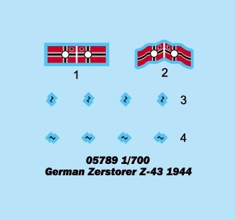 Trumpeter 05789 German Zerstorer Z-43 1944 1/700 – imagen 2