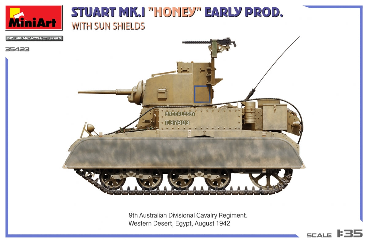 MiniArt 35423 Stuart Mk.I “Honey” Early Prod. w/Sun Shields 1/35 – imagen 5