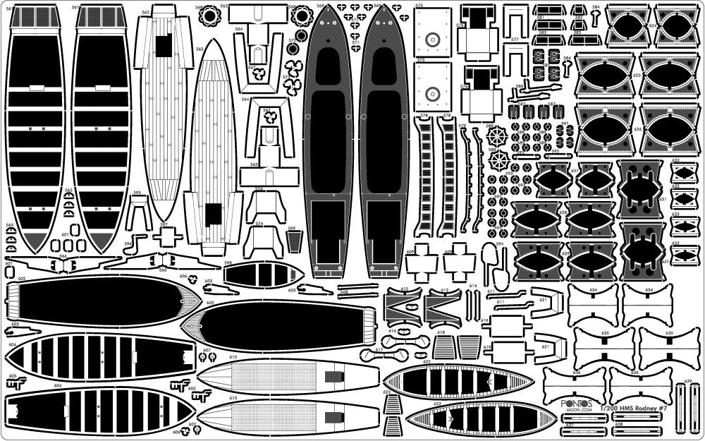 Pontos 23007F1 HMS RODNEY 1942 Detail Up Set 1/200 – imagen 28
