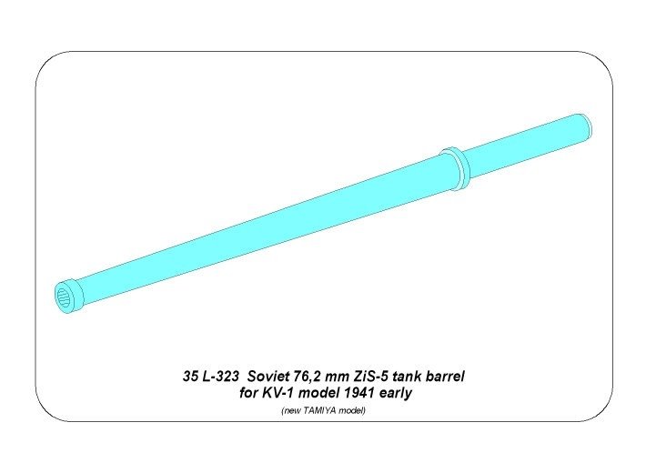 Aber 35L-323 Lufa 76,2mm ZiS-5 do radzieckiego czołgu KW-1 / 76,2mmZiS-5 barrel for Soviet KV-1 Heavy Tank 1/35 – zdjęcie 7
