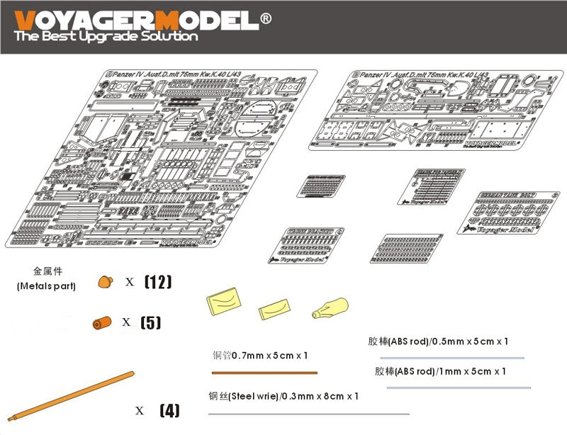 Voyager Model PE35303 WWII German Panzer.IV Ausf.D mit 75mm Kw.K.40 L/43 basic For DRAGON 6330 1/35 – Bild 5