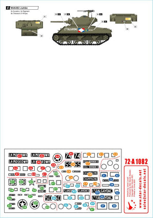 Star Decals 72-A1082 French Sherman Mix. M4A1, M4A3 105mm, M4A3 76mm and M4A3E2 Jumbo 1/72 – imagen 3