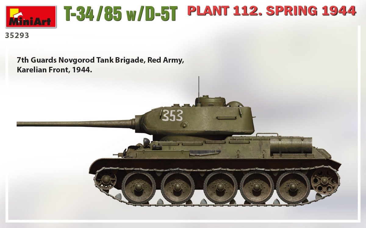 MiniArt 35293 T-34/85 w/D-5T PLANT 112. SPRING 1944 1/35 – imagen 6