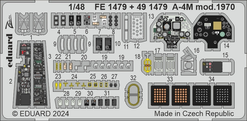 Eduard BIG49434 A-4M Mod. 1970 detail set for Magic Factory 1/48 – immagine 6
