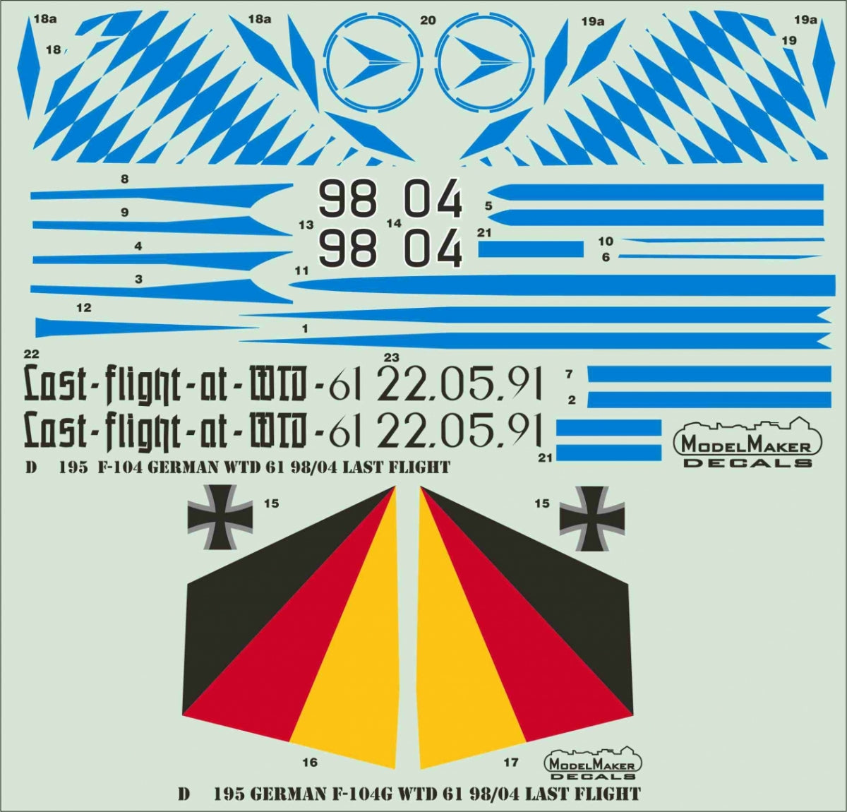 ModelMaker Decals D48195 German F-104 WTD 61 98/04 Last Flight 1/48 – imagen 2