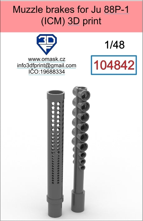 Omask 104842 Muzzle brakes for Ju88 P-1 1/48