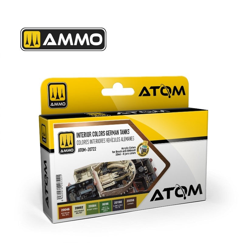 AMMO par Mig Jimenez 20722 ATOM Couleurs intérieures Chars allemands Set 6x20ml