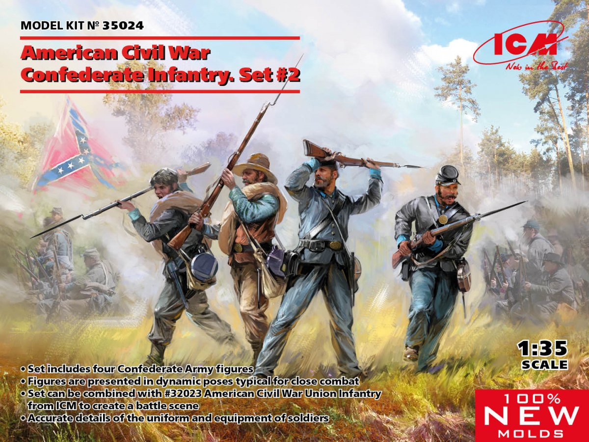 ICM 35024 Infanterie confédérée de la guerre de Sécession américaine, échelle 1/35