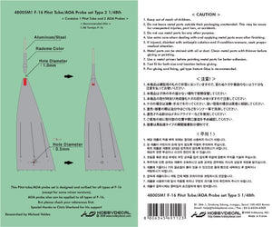 HobbyDecal MT48005V1 F-16 Pitot tube set Type 2 for Tamiya 1/48 – imagen 2