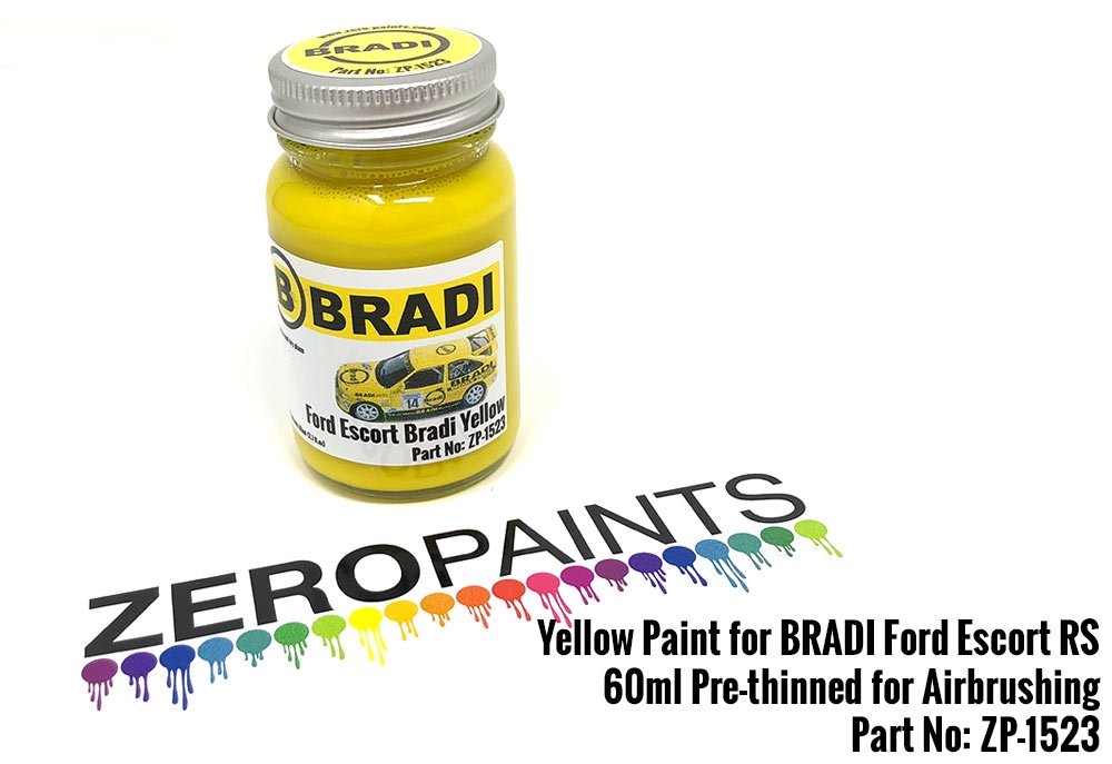 Peinture jaune Zero Paints ZP-1523 pour BRADI Ford Escort RS 60 ml